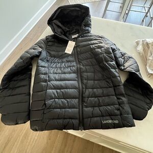 Lands' End Black Puffer Jacket